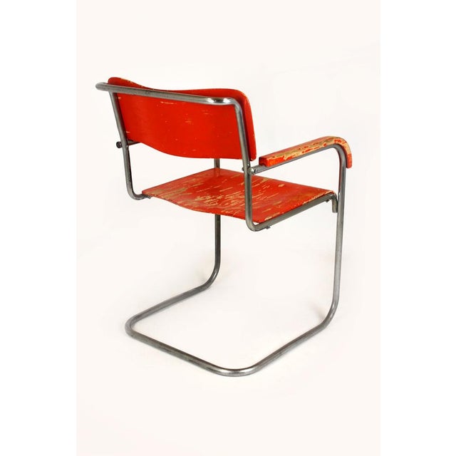 Bauhaus B 34 Cantilever Chair in Plywood and Chrome by Marcel Breuer, 1930s For Sale - Image 6 of 18