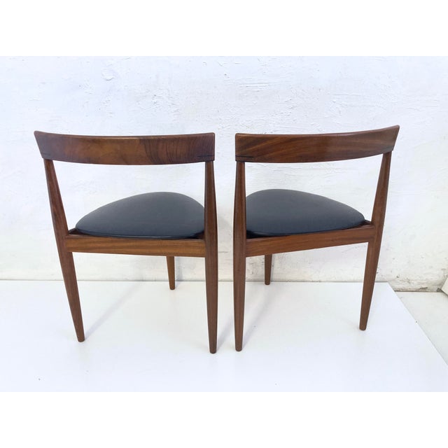 Roundette Side Chairs in Teak and Faux Leather by Hans Olsen for Frem Rojle, 1960s, Set of 2 For Sale - Image 4 of 15