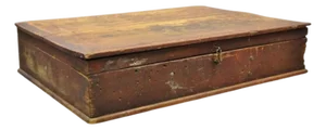 Antique American Primitive Wooden Distressed Paint Crafts Organizer Parts Box
