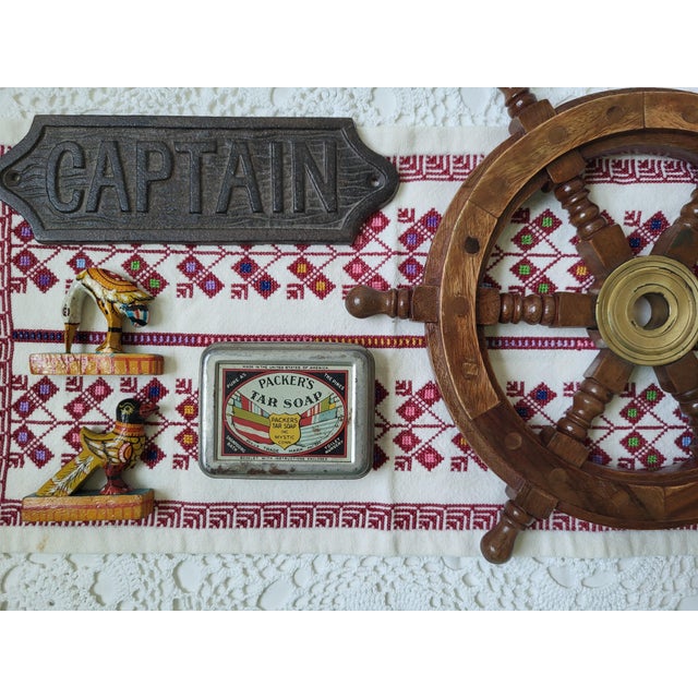 Metal Metal Nautical Packers Tar Soap Tin From Mystic, Connecticut For Sale - Image 7 of 8