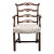 Vintage Antique Solid Mahogany Traditional Duncan Phyfe Style Ladderback Dining Arm Chair For Sale