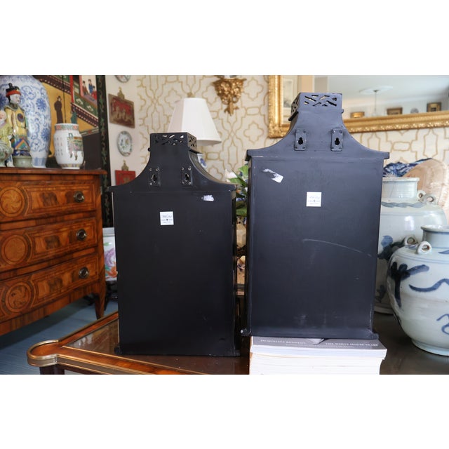 Global Views Williamsburg Black Chinoiserie Pagoda Wall Shelves / Decorative Sconces — A Pair For Sale - Image 18 of 18