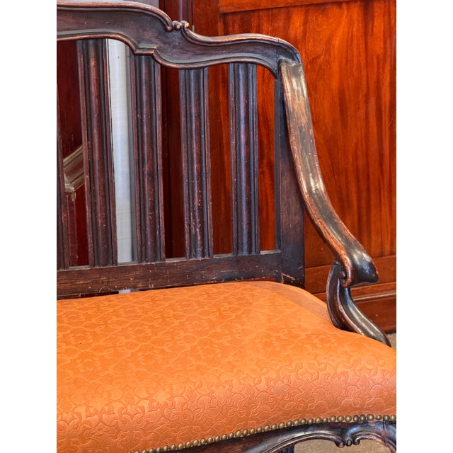 18th Century 18th Century Italian Walnut Settee With Scrolled Arms For Sale - Image 5 of 13