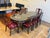 Vintage Qing Style Rosewood Dining Table + Chairs With Mother of Pearl Inlays, Set For Sale In San Francisco - Image 6 of 12