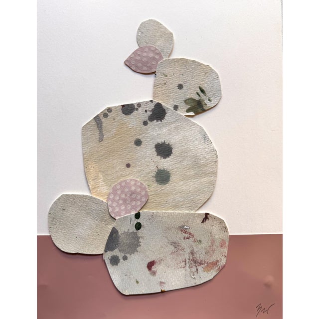Pink "Love Without Words 5" Original Mixed-Media Collage on Paper by Zac Woodiel For Sale - Image 8 of 9