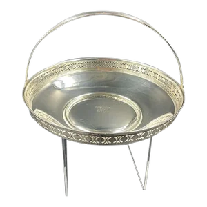 Tiffany & Co. Mid 20th Century Sterling Silver Brides Basket With Handle