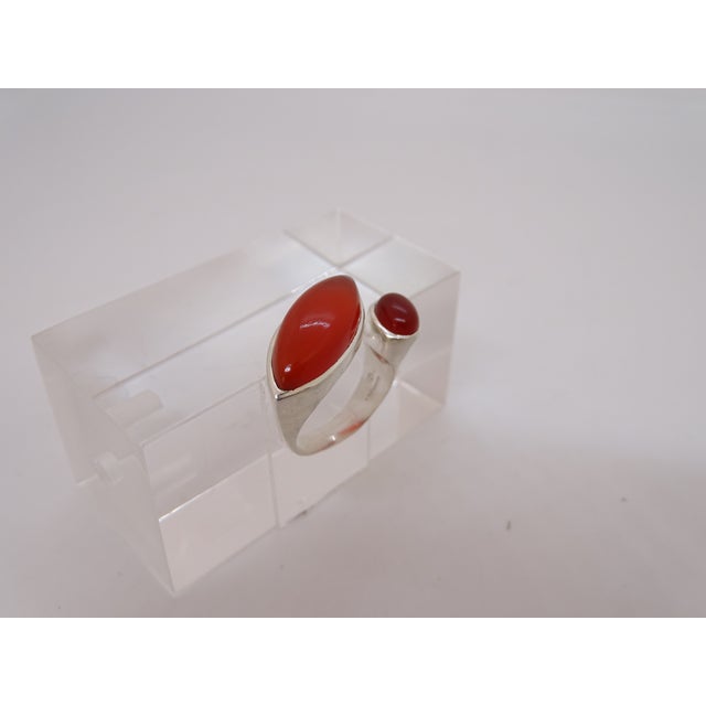 Orange You and Me Ring with Carnelian in 925 Sterling Silver, 2010s For Sale - Image 8 of 18