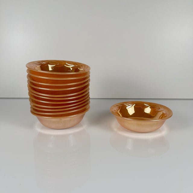 Red Fire-King Peach Bay Leaf Service for 12 from Anchor Hocking, USA, 1950s, Set of 67 For Sale - Image 8 of 18