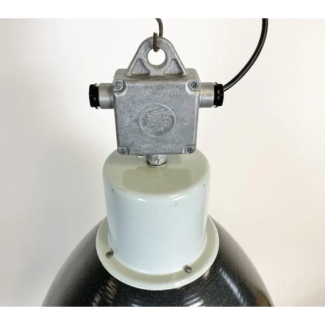 Large Industrial Enamel Factory Pendant Lamp from Elektrosvit, 1960s For Sale - Image 10 of 15