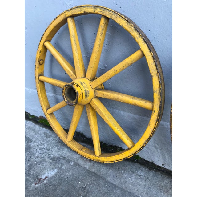 1900s Folk Art Painted Wagon Wheels a Pair Chairish