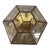 1990s Frederick Ramond Hexagonal Flush Mount Light With Amber Beveled Glass For Sale