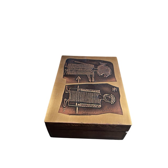 1970s Etched Brass Decorative Box by Jean-Pierre Chevalier, 1970 For Sale - Image 5 of 8