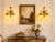 French 1980s French Louis XVI Gold Bronze Crystal Wall Lamps-Sconces-Pair For Sale - Image 3 of 17
