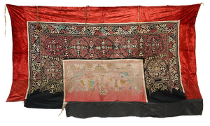 Vintage Kazakh Hand Embroidered Wall Hanging, 1950s