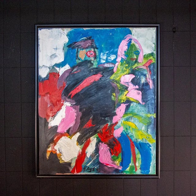 Black Modern Large Oil Painting by Hendrik Nijs For Sale - Image 8 of 8