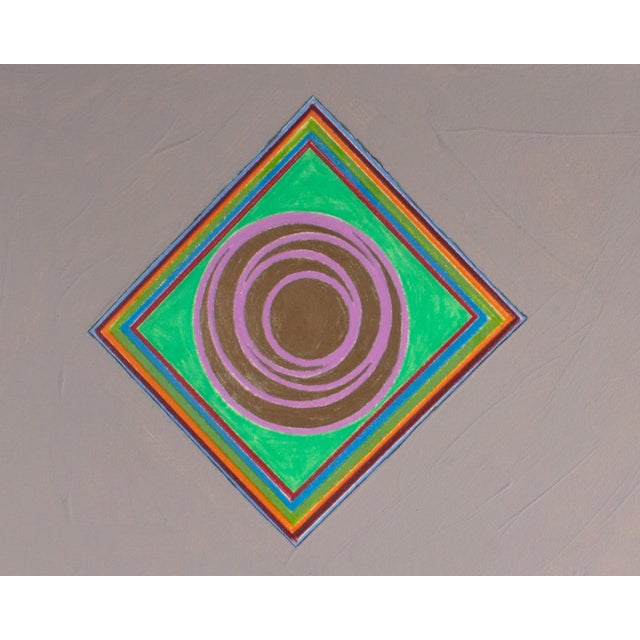 Postmodern Signed 1980s Abstract Mixed Media Paintingst Harry Hilson For Sale - Image 3 of 8