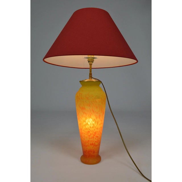 Art Nouveau Style Art Glass Table Lamp, 1970s For Sale - Image 10 of 12