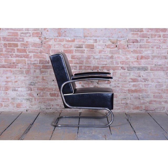 1930s Bauhaus Armchair in Chrome attributed to W. Gispen for Mücke-Melder, Czech, 1930s For Sale - Image 5 of 13
