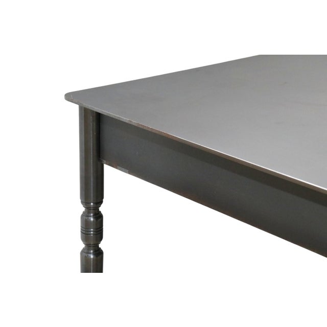 Gregor Jenkin Studio Long Steel Dining Table For Sale - Image 4 of 7