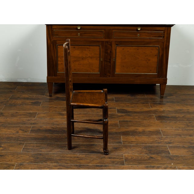 Late 19th Century Set of Eight English 1880s Oak Dining Room Side Chairs with Spindle Motifs For Sale - Image 5 of 8