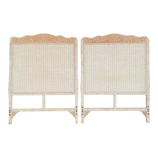 Vintage Twin Wicker Headboards - A Pair For Sale