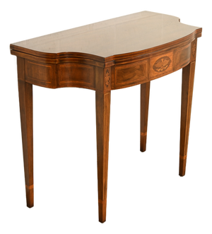 Baker Furniture Federal Inlaid Mahogany Flip-Top Console or Game Table
