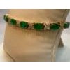 12 Carat Emerald 2.2 Carat Diamond Flower Tennis Bracelet 14 Karat Yellow Gold For Sale - Image 16 of 18