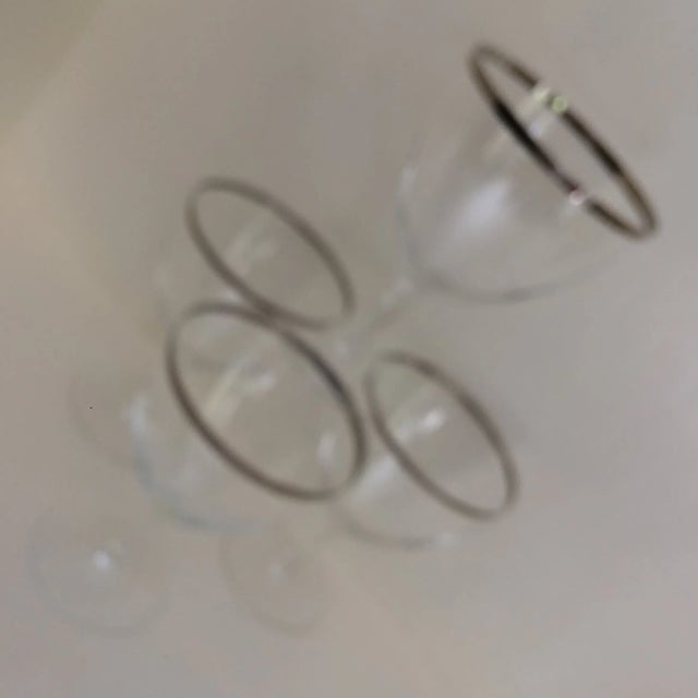 Platinum Rim Wine Glasses 1940s West Germany - Set of 4 For Sale - Image 12 of 13