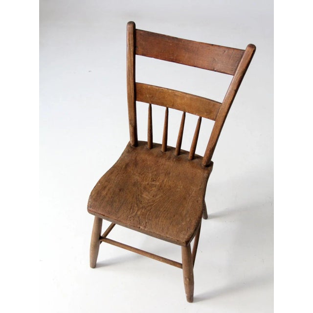 Early 20th Century Antique Plank Seat Chair For Sale - Image 5 of 12