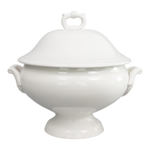 Antique French White Ironstone Lidded Soup Tureen