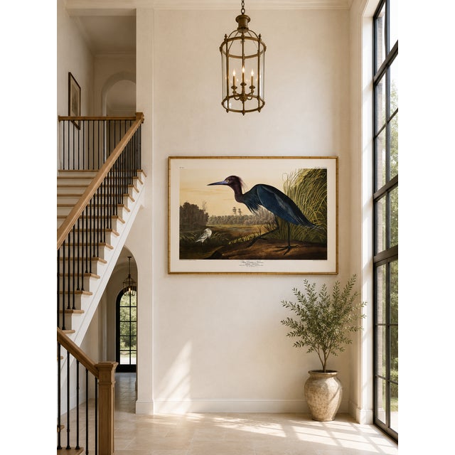 Blue Crane or Heron, 1827 – John James Audubon Vintage Bird Art Print, 60" X 40" For Sale - Image 9 of 10