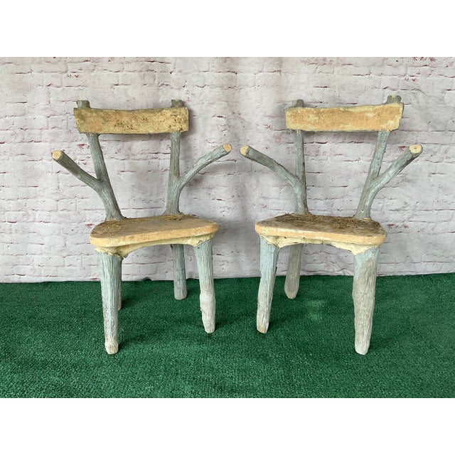 Set of Four Faux Bois Garden Chairs For Sale - Image 12 of 14