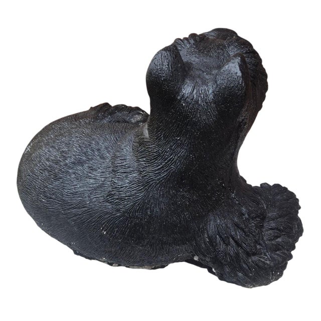 Scottish Terrier Dog Statue Black Cement Sculpture Realistic Scottie Large Vintage For Sale - Image 18 of 18