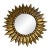 French Style Gilded Wood Cut Sunburst Wall Mirror 12" For Sale