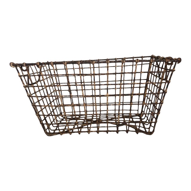 Rusted Metal Oyster Basket Chairish