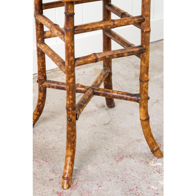 Brown 19th Century Tortoise Bamboo Side Table With Black Top For Sale - Image 8 of 8