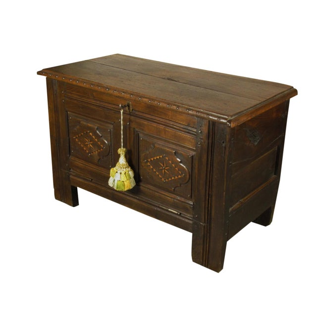 17th-C. French Inlaid Coffer For Sale - Image 4 of 10