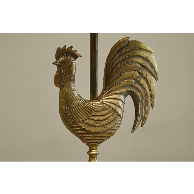 1960s French Rooster Table Lamp in Brass and Rattan from Le Coq dOr, 1960s For Sale - Image 5 of 14