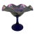 Northwood Hearts and Flowers Blue Carnival Glass Footed Compote For Sale