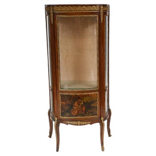 French Vitrine Painted Display Cabinet from Vernis Martin, 1890s For Sale