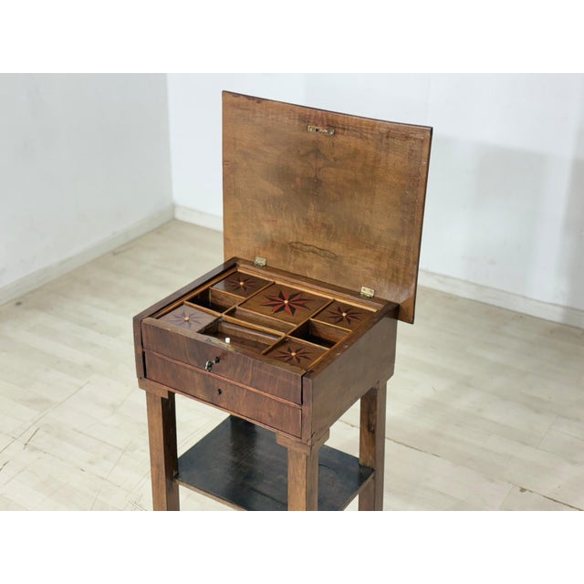 Antique Gründerzeit Biedermeier Sewing Table in Pine, 1890s For Sale - Image 4 of 14