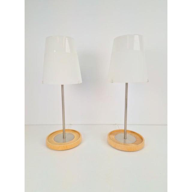 Vintage Basisk Table Lamp in Birch and Glass by Wiebke Braash for Ikea, 2000s, Set of 2 For Sale - Image 11 of 11