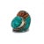 Gemstone Vintage Moroccan Tribal Turquoise & Coral Jewelry Set, Cuff , Ring , Pair of Earrings (4 PCS For Sale - Image 7 of 12
