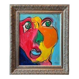 “Andy Warhol” by Artist Peter Keil Original Titled Painting Framed For Sale