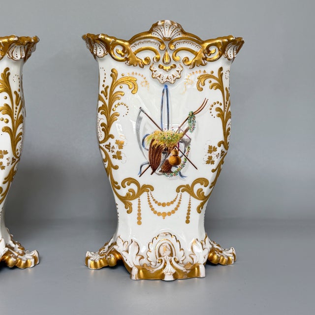 Rococo Porcelain Rococo Spill Vases from Jacob Petit, 1840, Set of 2 For Sale - Image 3 of 18