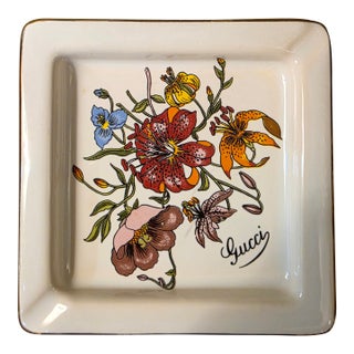 1980s Gucci Floral Ashtray For Sale