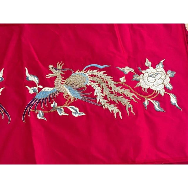 Vintage Silk and Metal Chinese Embroidery Dragon Design, 1950s For Sale - Image 3 of 18