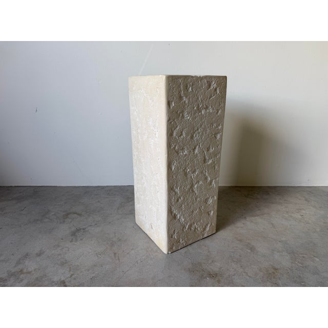1980s Vintage Postmodern Organic Textured Plaster Display Pedestal For Sale - Image 4 of 12