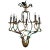 Vintage Italian Black and Gilt Tole Eight Light Chandelier For Sale