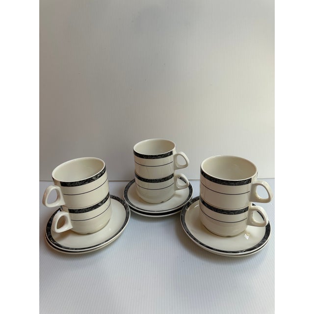 1980s Villeroy & Boch 6 Coffee/Tea Cups and Matching 6 Saucers Made in Luxembourg For Sale - Image 12 of 16